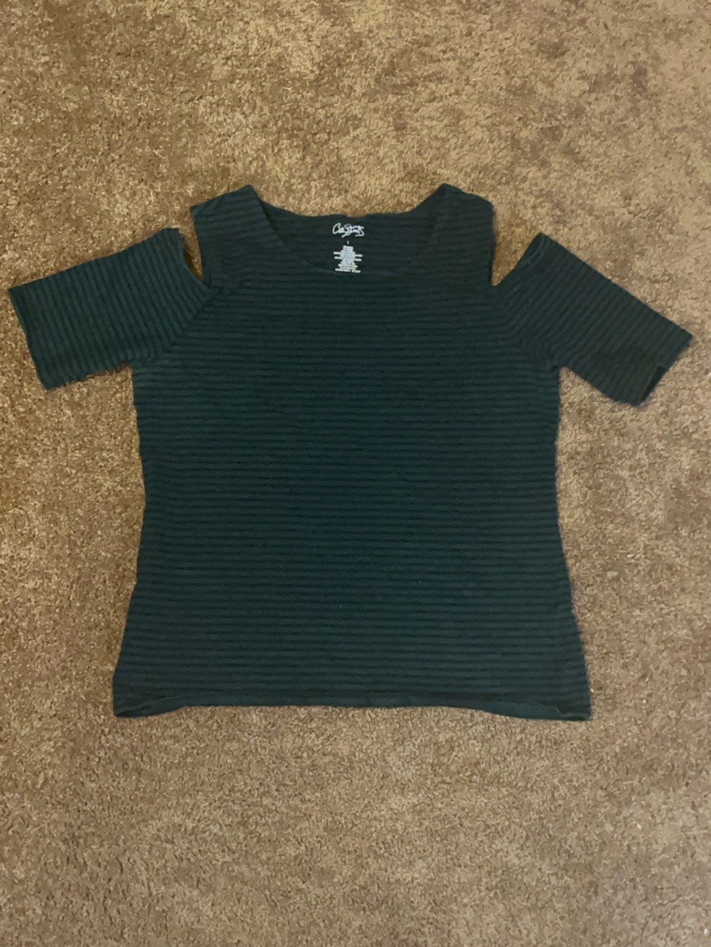 City Streets Striped Tee - Black and Teal